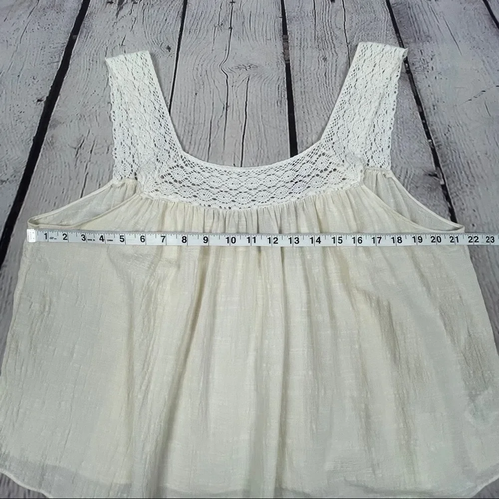 MADEWELL lightweight cotton blend beige crochet tie-back tank top, size XL - Picture 11 of 16